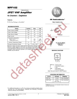 MPF102G datasheet  